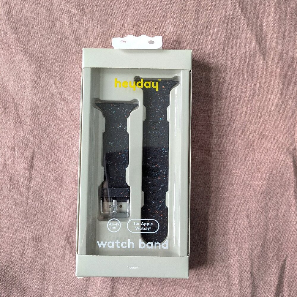🌸  Apple Watch Silicone Band heyday Black Speckle Size 42-49mm NIB